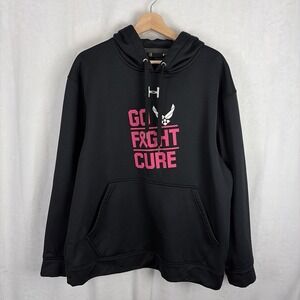 Under Armour Air Force Breast Cancer Awareness Go Fight‎ Cure Hoodie Black Large